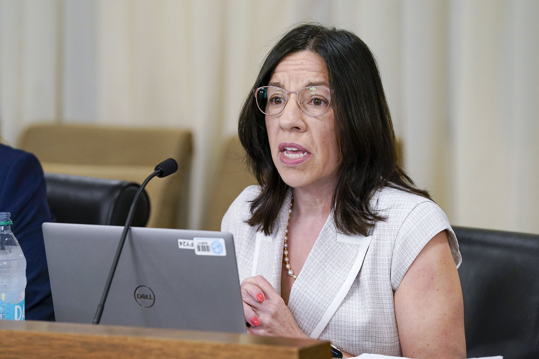 Shireen Gandhi, temporary commissioner of the Department of Human Services, testifies before the House Fraud Prevention and State Agency Oversight Policy Committee July 8. (Photo by Michele Jokinen)